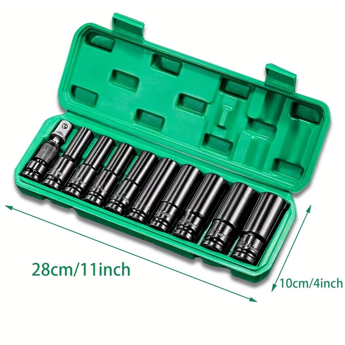 20PCS 1/2»Deep Impact Sockets Set Drive Metric 8mm-32mm Deep 6-Point Set w/case