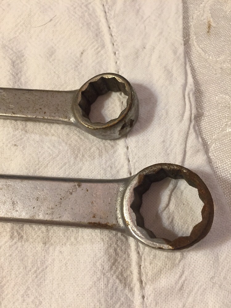 Vintage Pair Par-X Tools USA 12pt Combination Wrenches 3/4″ BO24, 7/8″ BO28