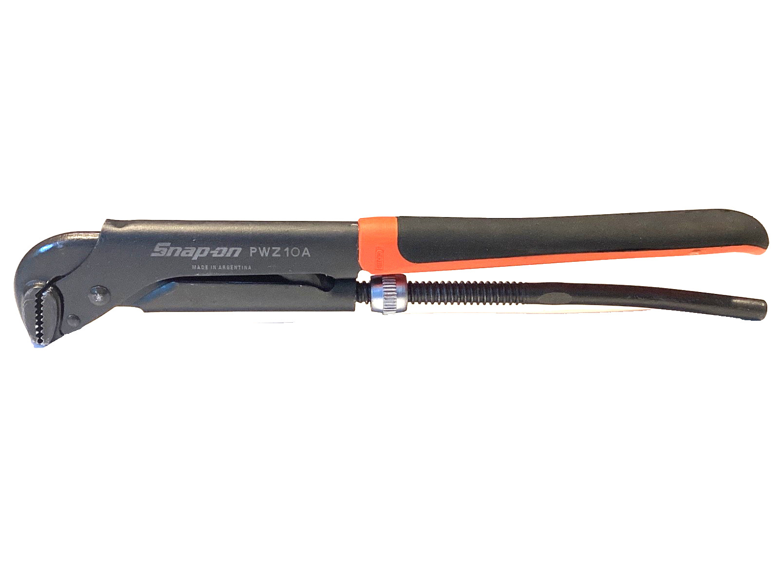 Snap on 12-5/8” Long Adjustable Plier Wrench Orange Soft Grip Handles PWZ1 NICE