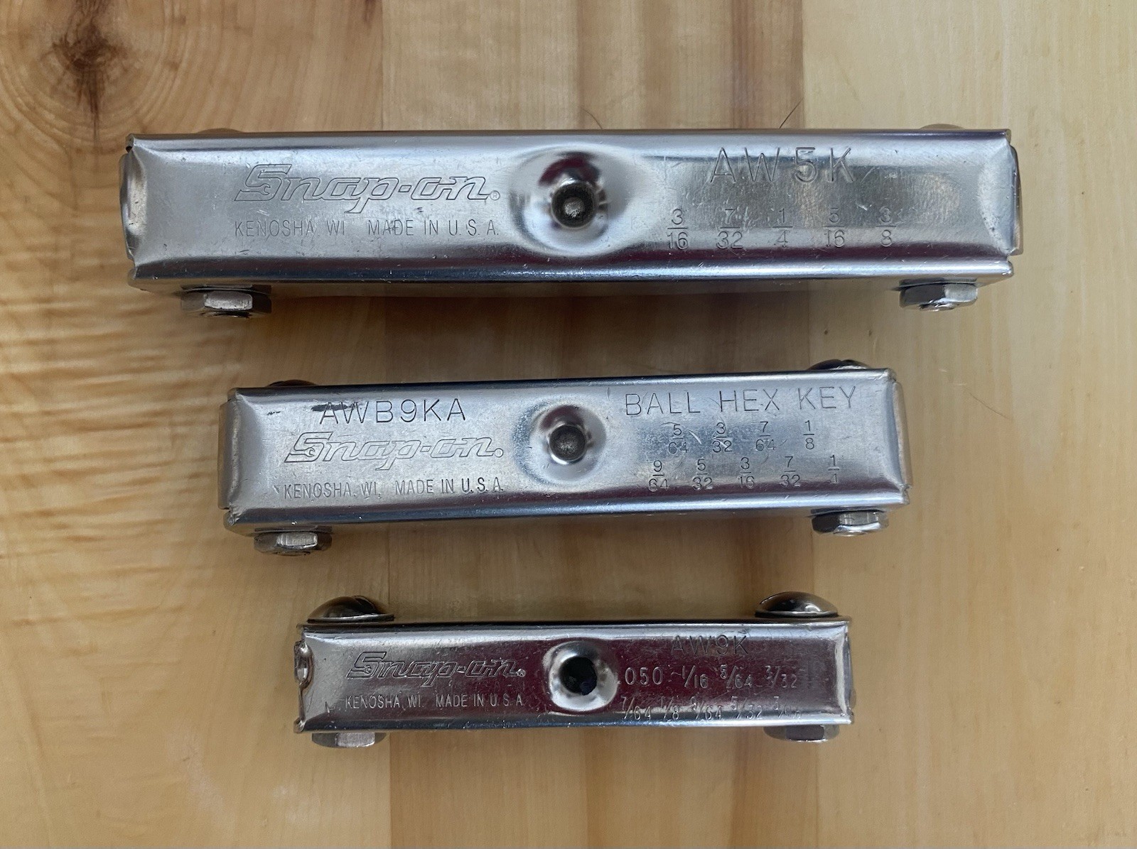 Snap-on Tools Folding Hex Key Sets – Set of 3 – Made in USA