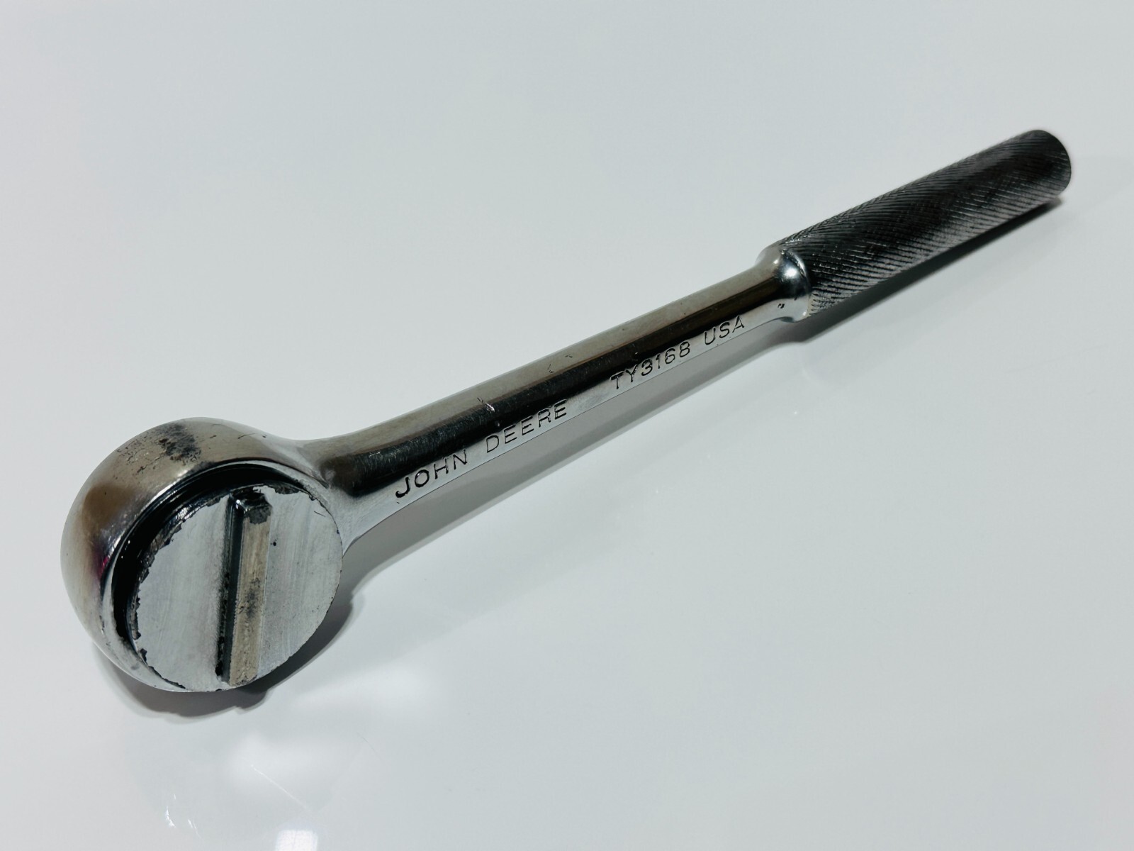 John Deere Tools USA Made TY3168 1/2″ Drive Ratchet – 10″ Long – Knurled Handle