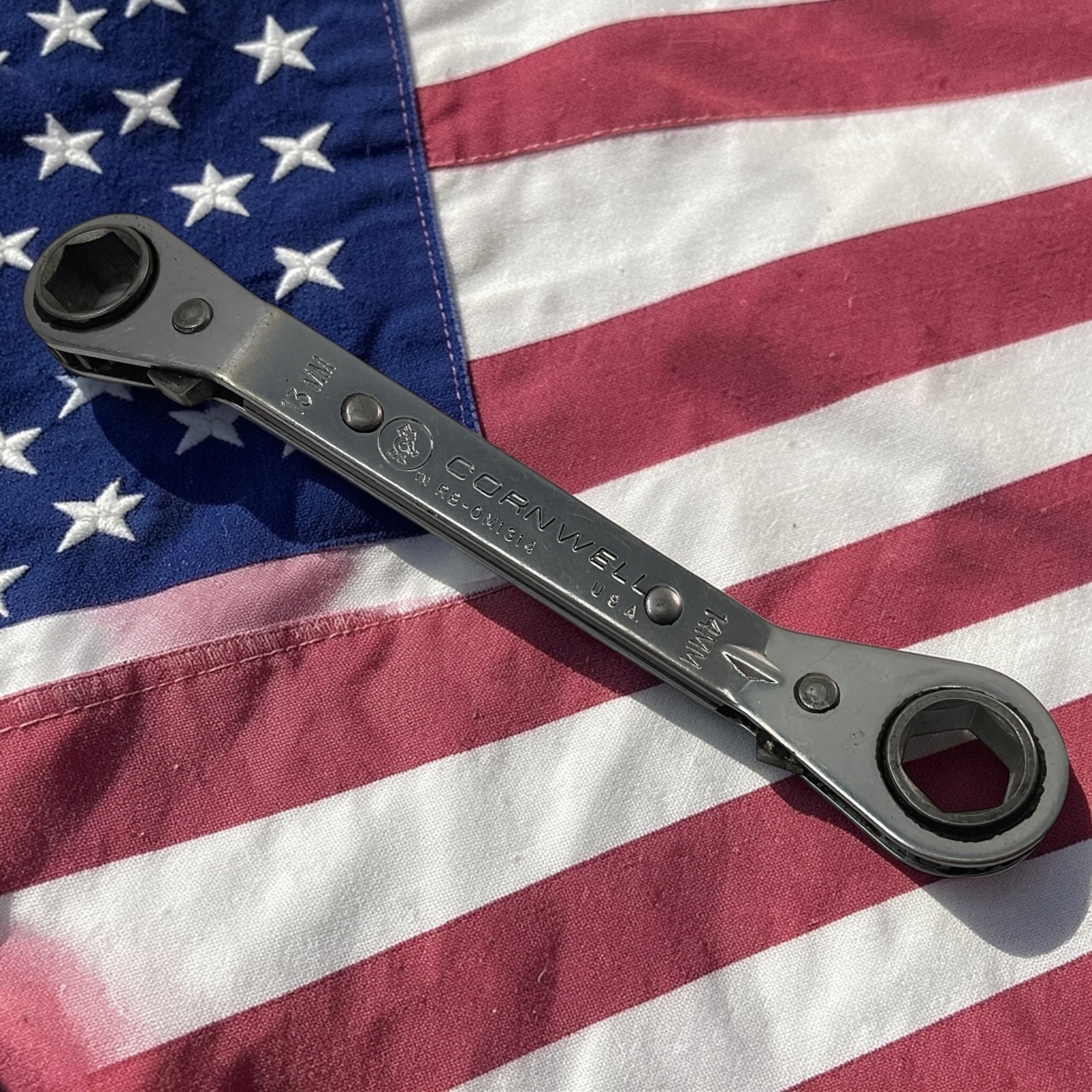 Cornwell Ratcheting Box Wrench 13mm 14mm RBOM1314 Sold As Pictured Mechanic Tool