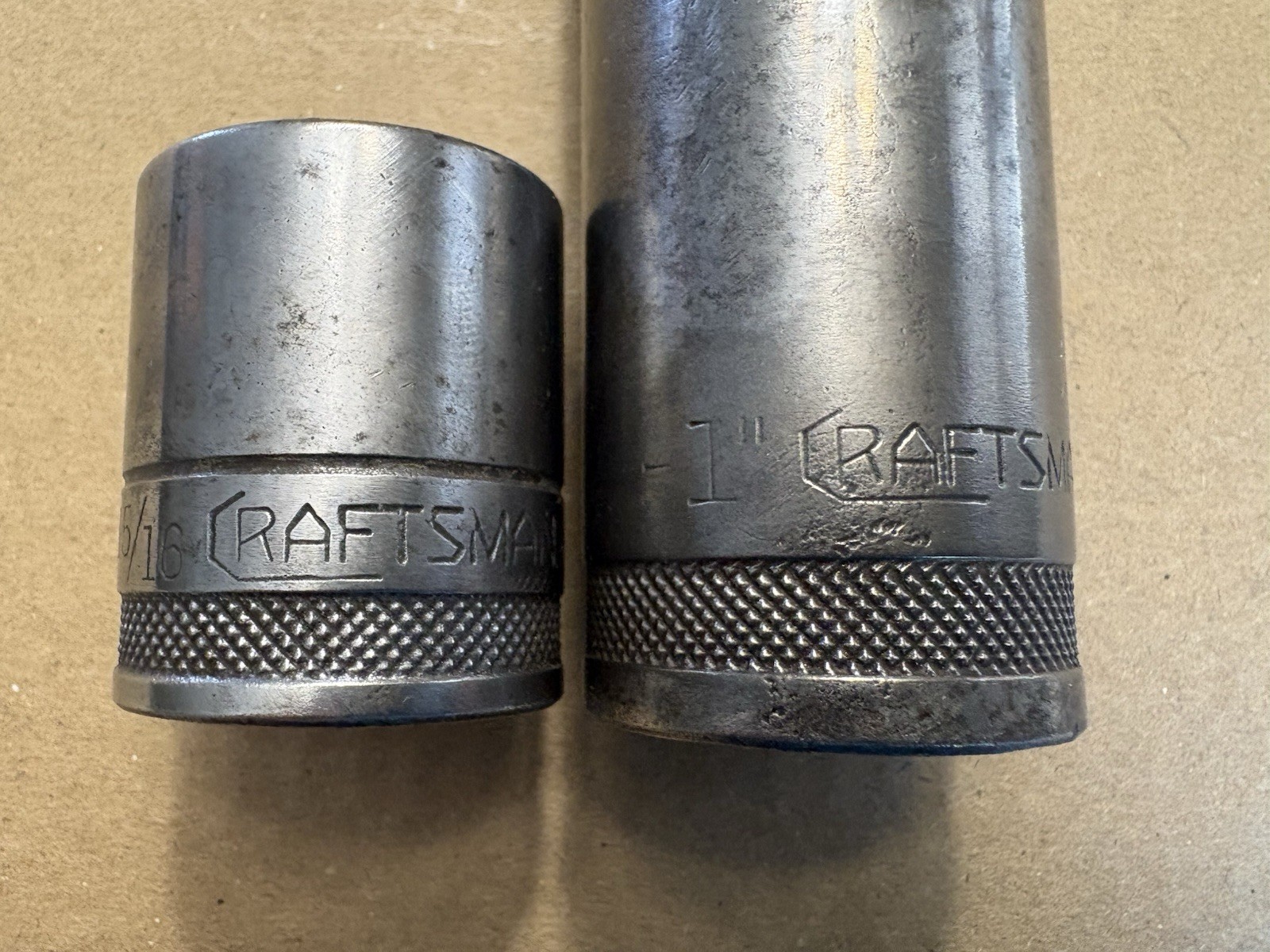 Vintage Tools Craftsman Circle H 1/2″ Drive 12 Point Deep Socket 15/16″ & 1”