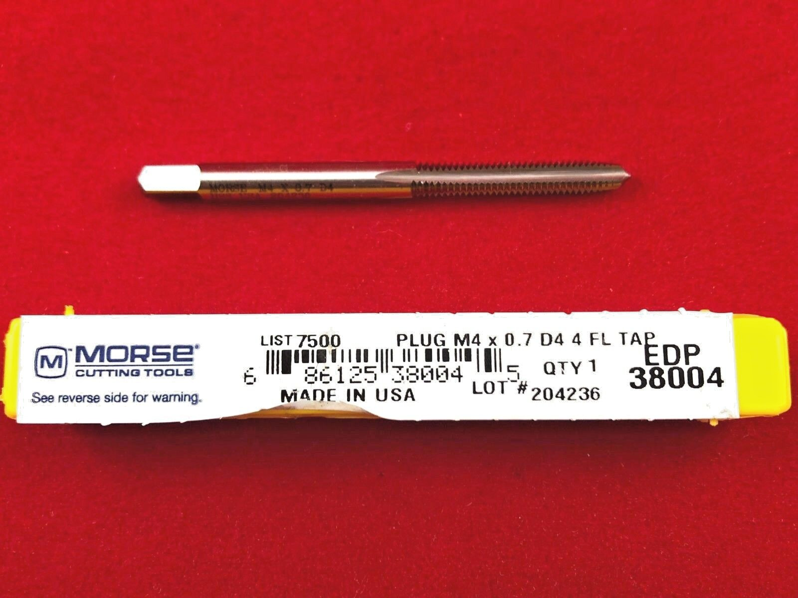 M4 X 0.7 4MM Plug Tap HSS Morse MT3838004 Hand Tap USA D4 Metric
