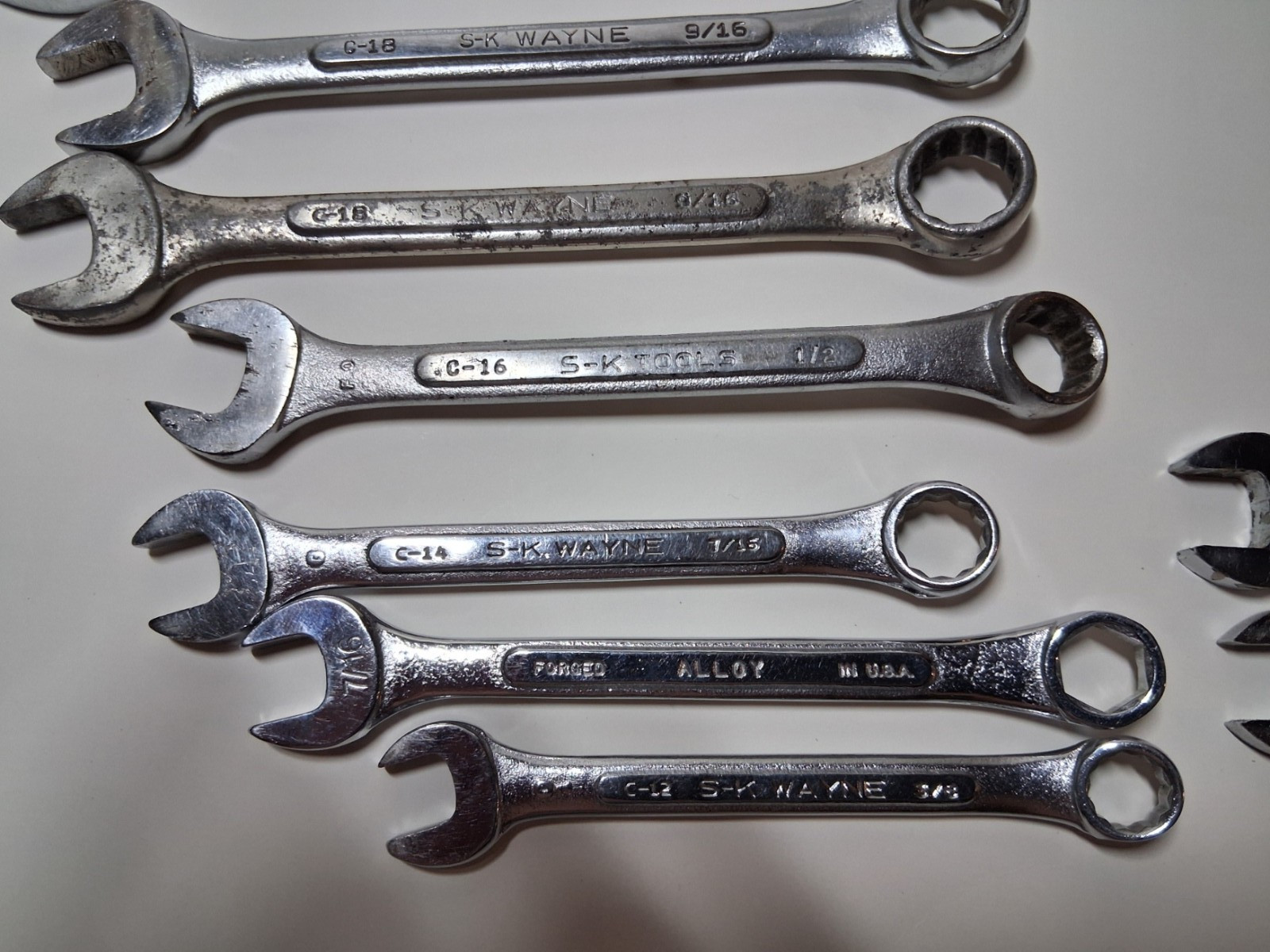 SK 9pccombo wrench lot SAE and metric
