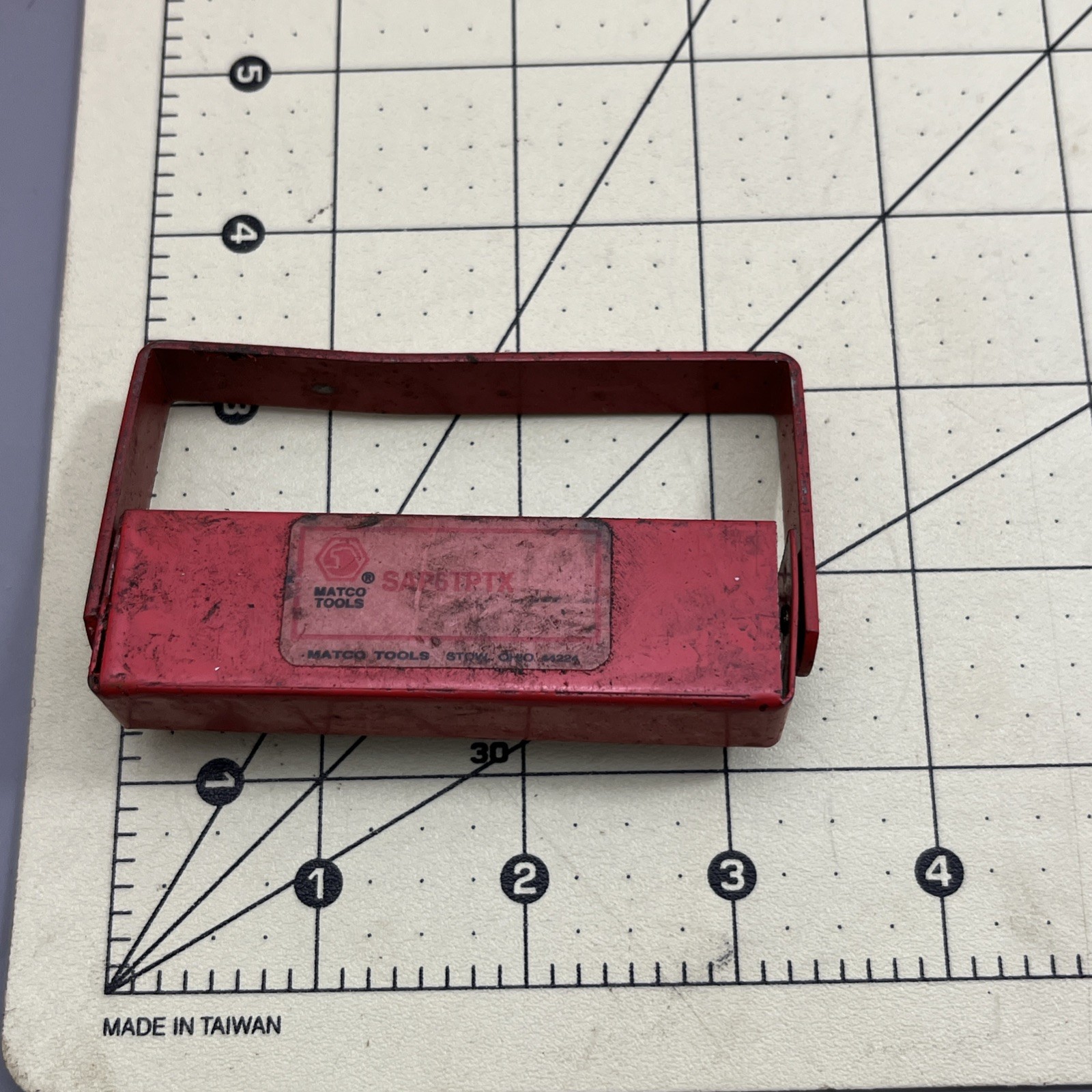 10 Mac & MATCO Tools vtg Metal Socket Holder Tray Red BLUE USA rear