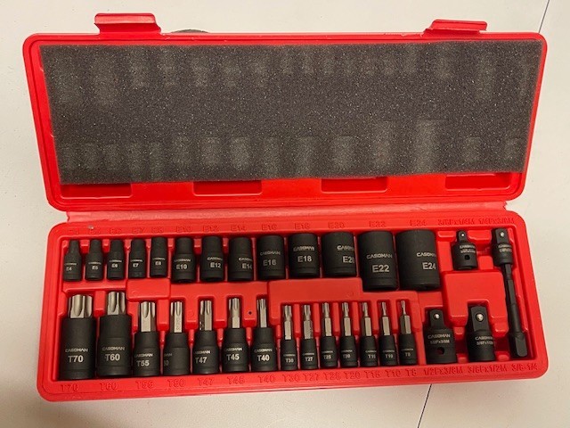 CASOMAN 32-Piece Torx Bit Socket and Female 32Piece (T8-T70 & E4-E24)