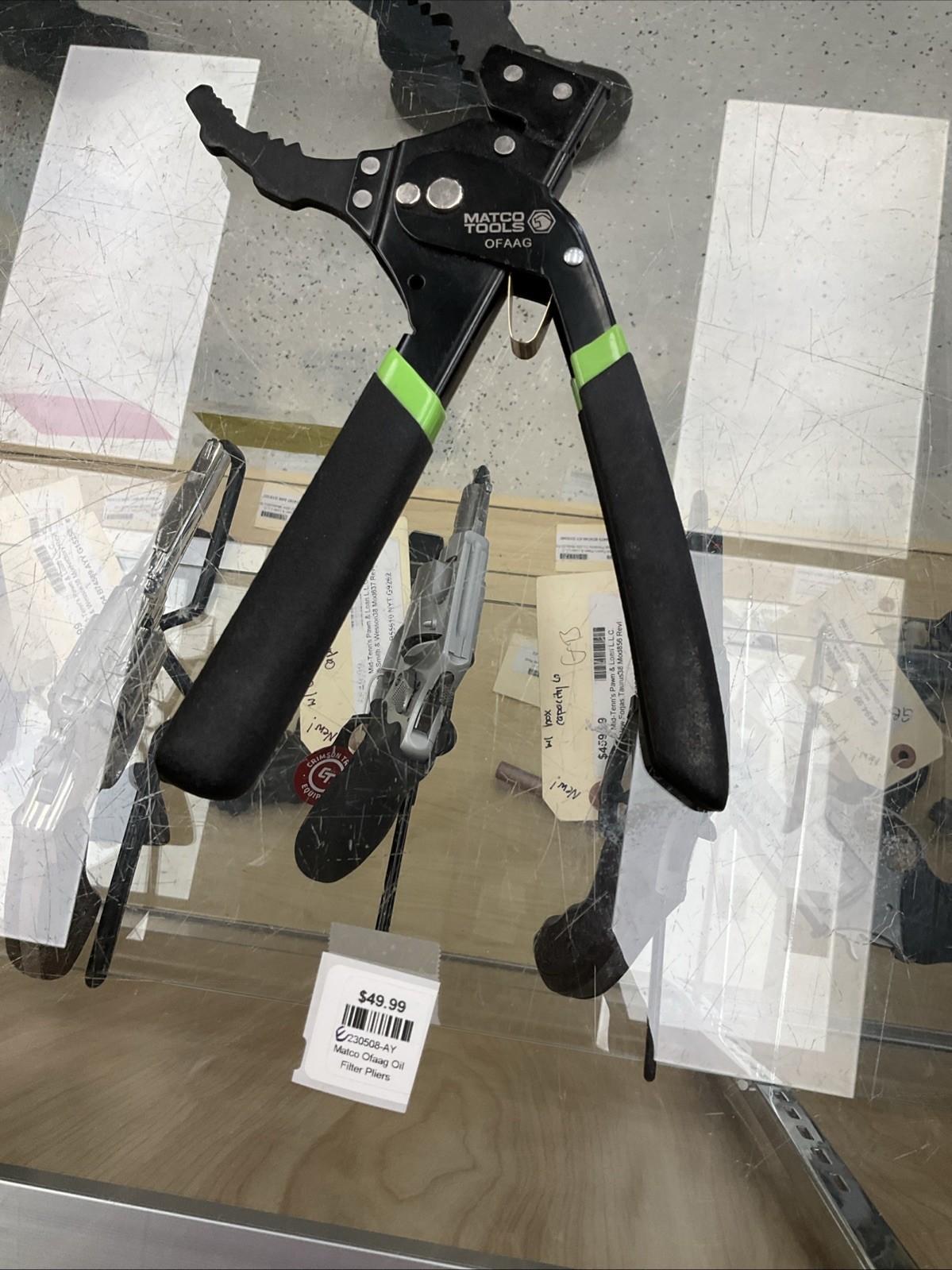 Matco Tools AUTO-ADJUSTABLE OIL FILTER PLIERS – Green OFAAG 230508