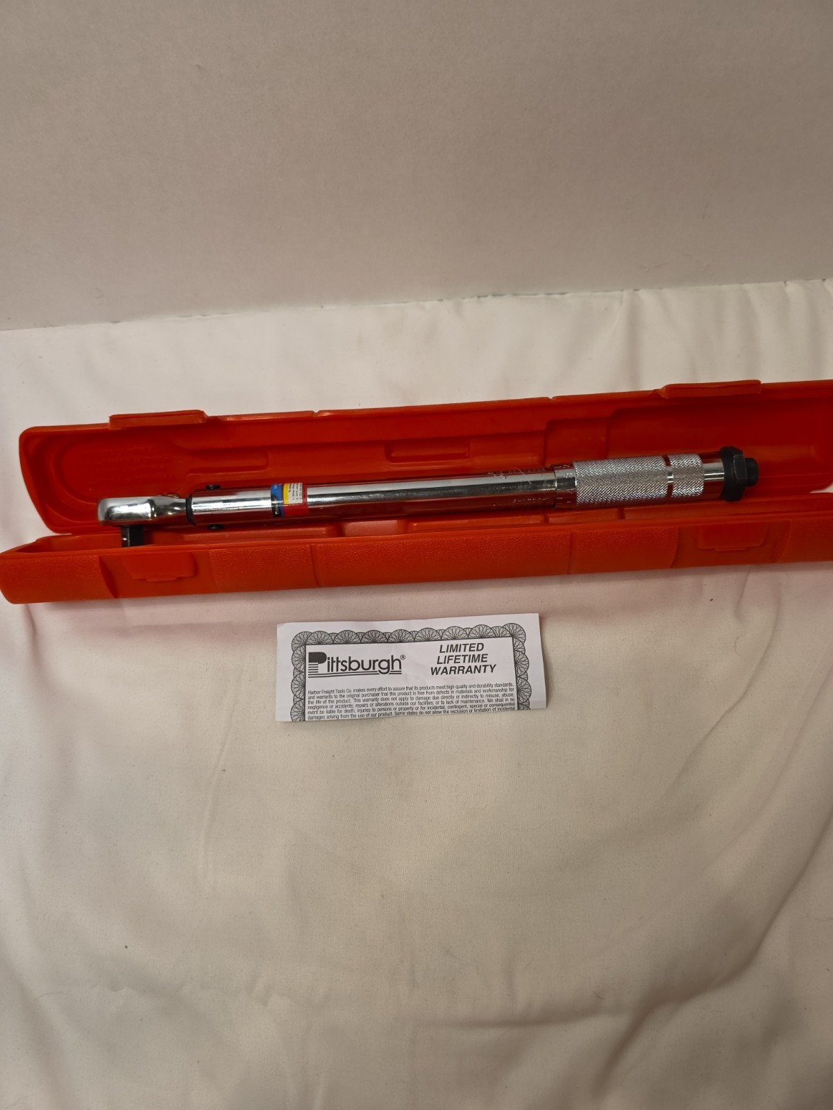 Pittsburgh Tools CLICK TYPE Torque Wrench with Case 3/8″ Drive Brand New