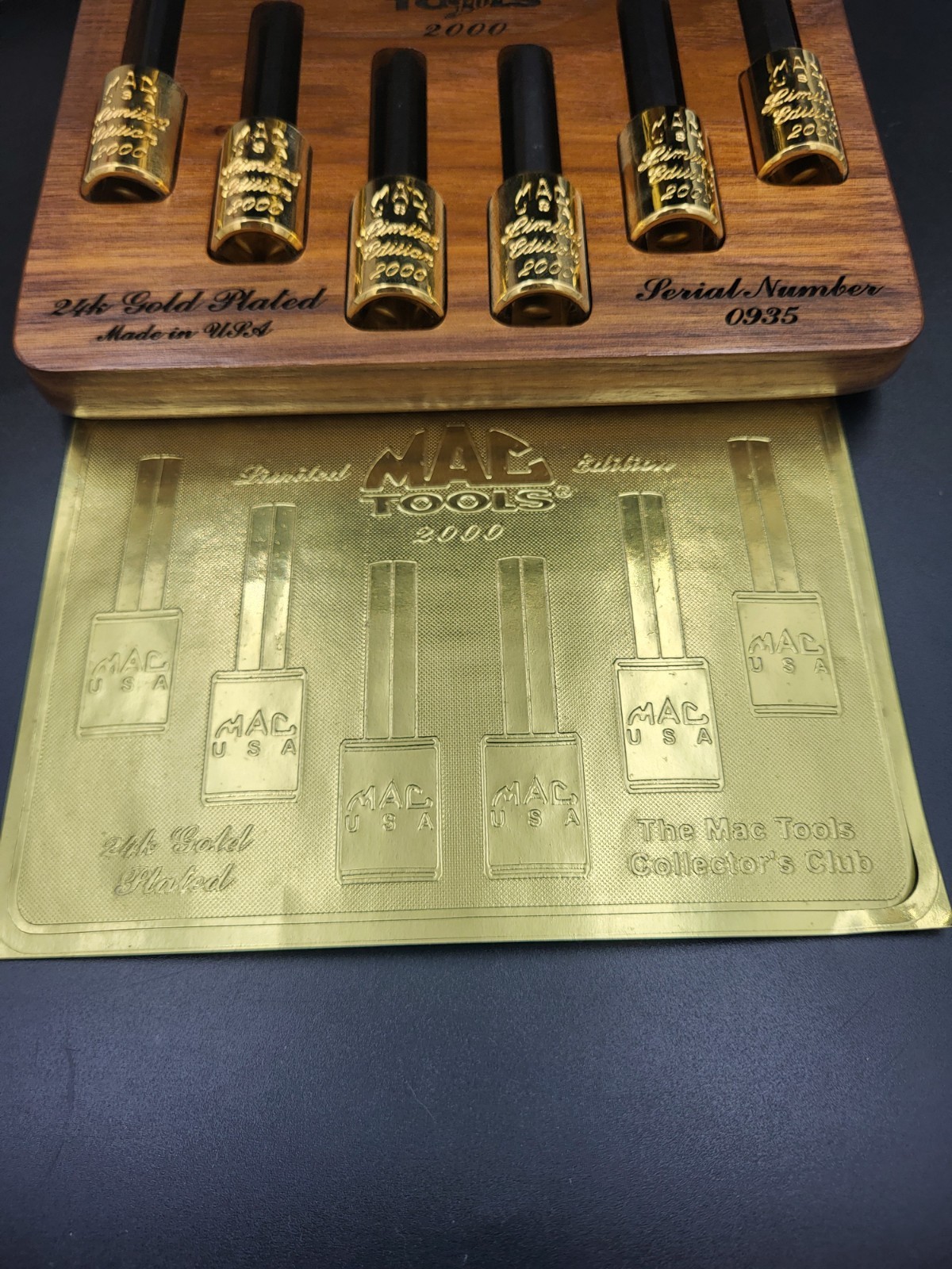 MAC Tools Hex Allen Socket Set Limited Edition 24K Gold Plated USA #0935 NICE