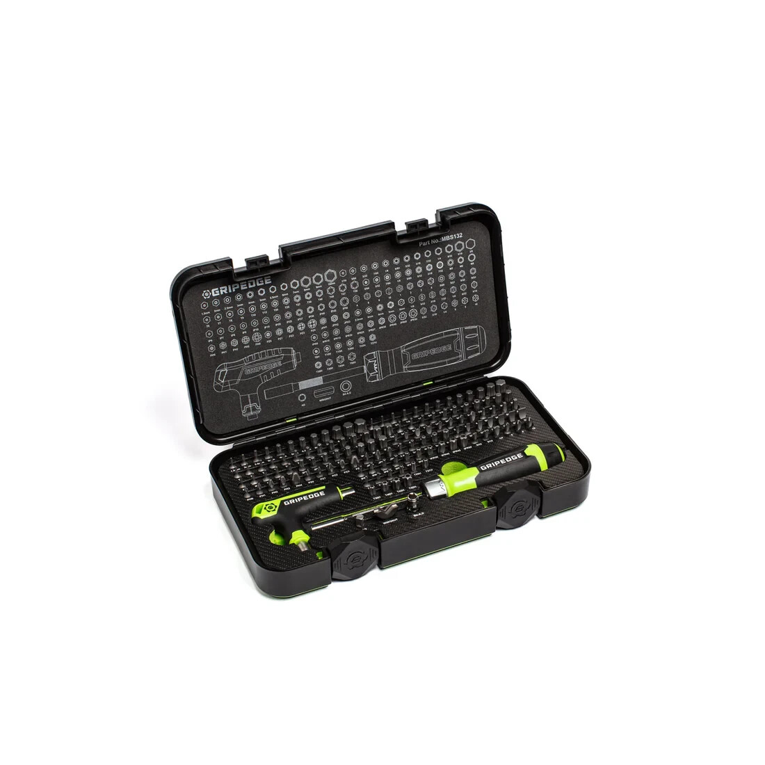 GripEdge Tools MBS132 132 Piece Multi-Bit Set R.P.T. for High Torque Performance