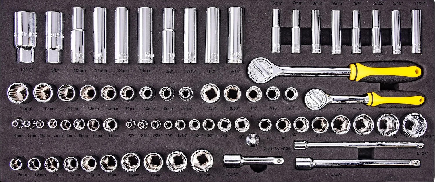 JEGS 85325 170-Piece Mechanic’s Tool Box Set Black Powdercoated Steel