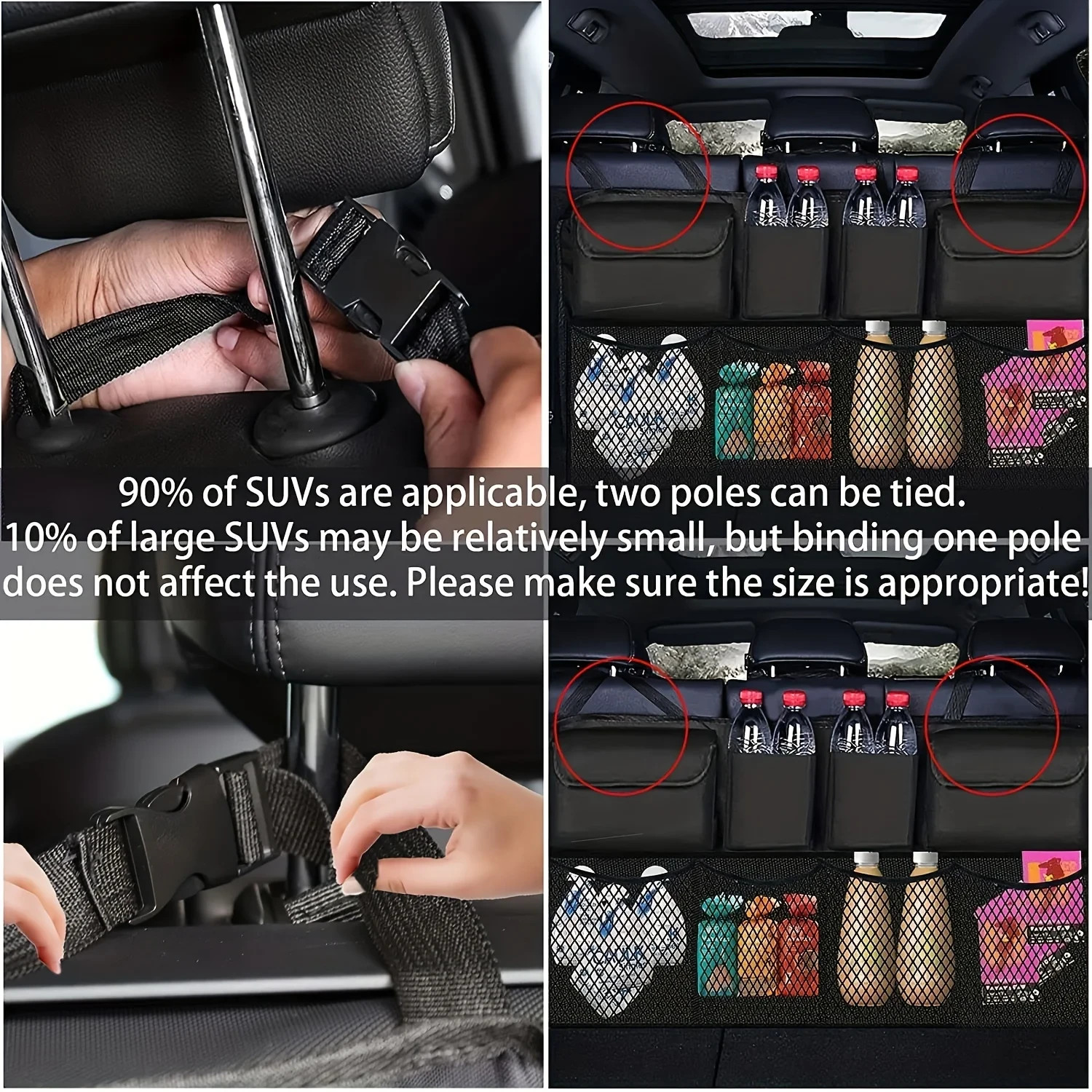 Large Car Boot Organiser Back Seat Hanging Storage Bag Multi Pocket Universal