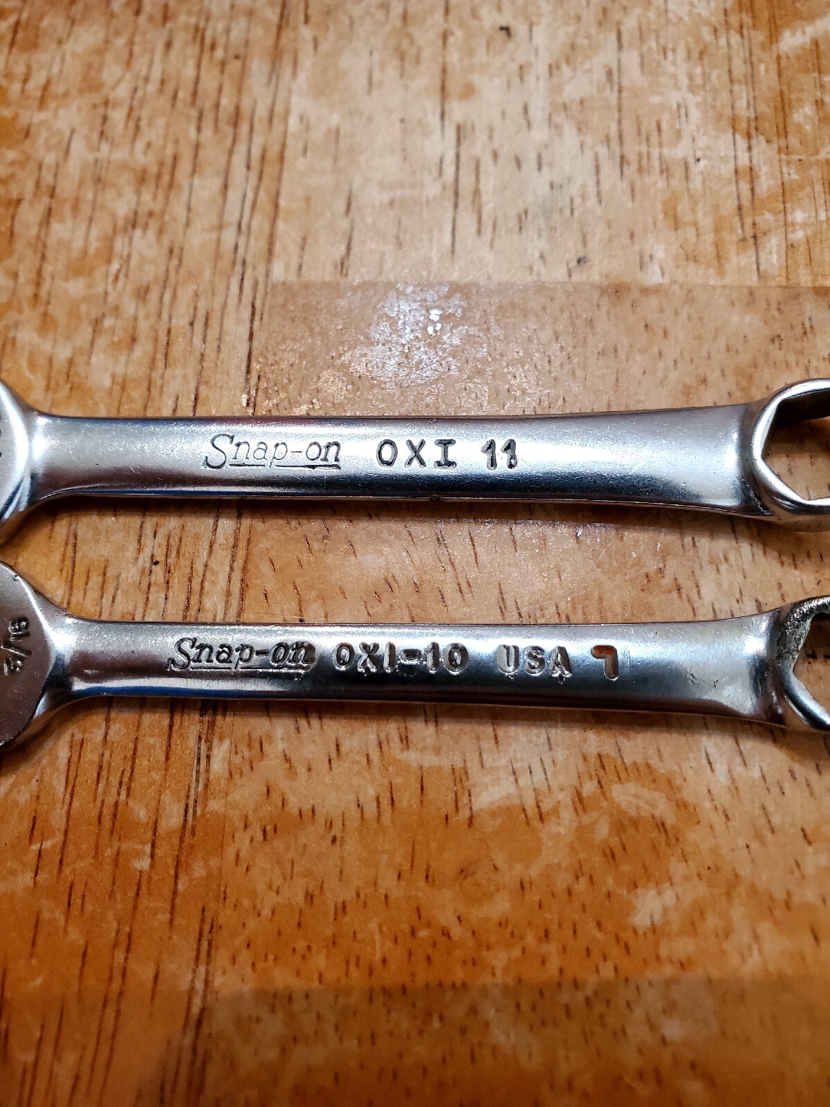Snap On 5/16″ 11/32″ 6PT SAE Midget Chrome Combination Wrenchs USA Lot Of 2