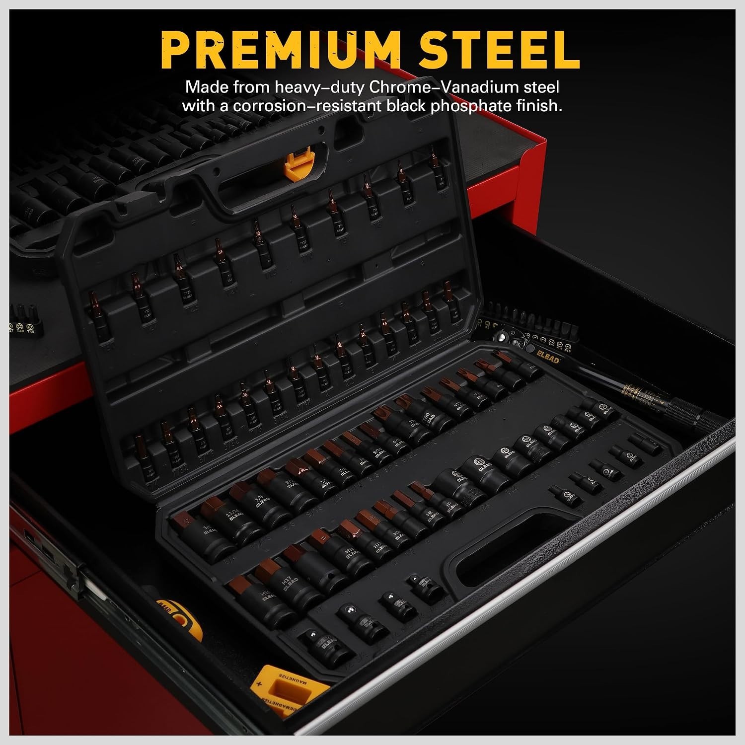 66-Piece Torx & Hex Bit Socket Set: Alloy Steel