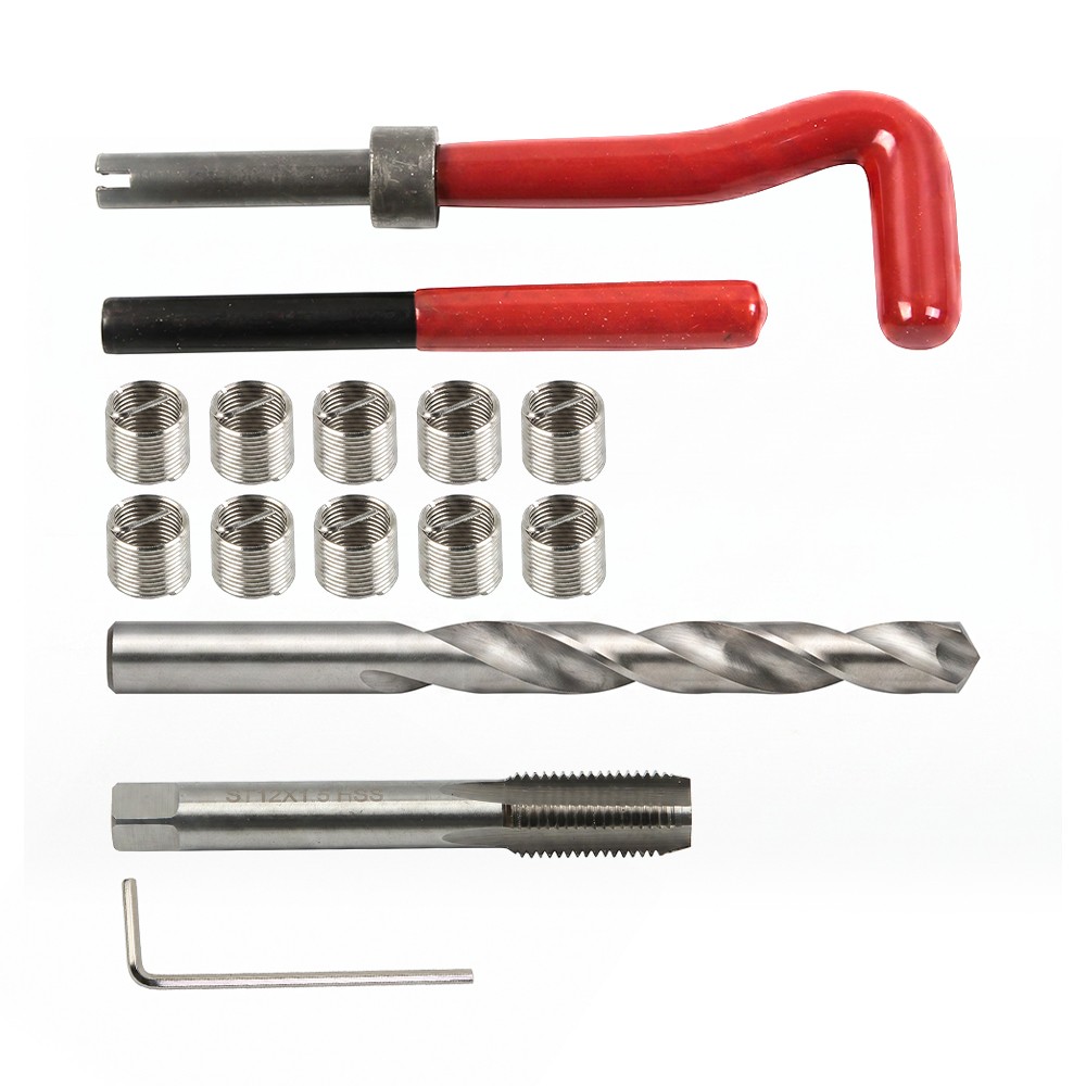 15PCS Auto Thread Repair Kit M12 X1.5 Pro Car Stainless Helical Coil Insert Tool