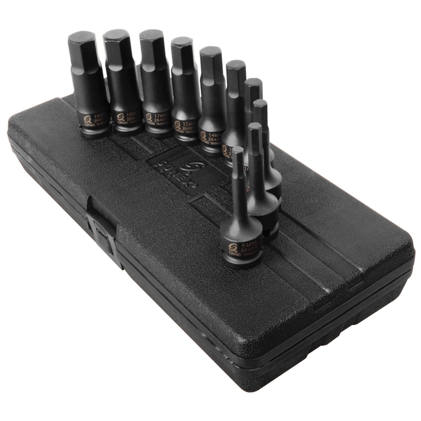 Sunex 2639 10-Piece 1/2″ Drive Metric Impact Hex Driver Set
