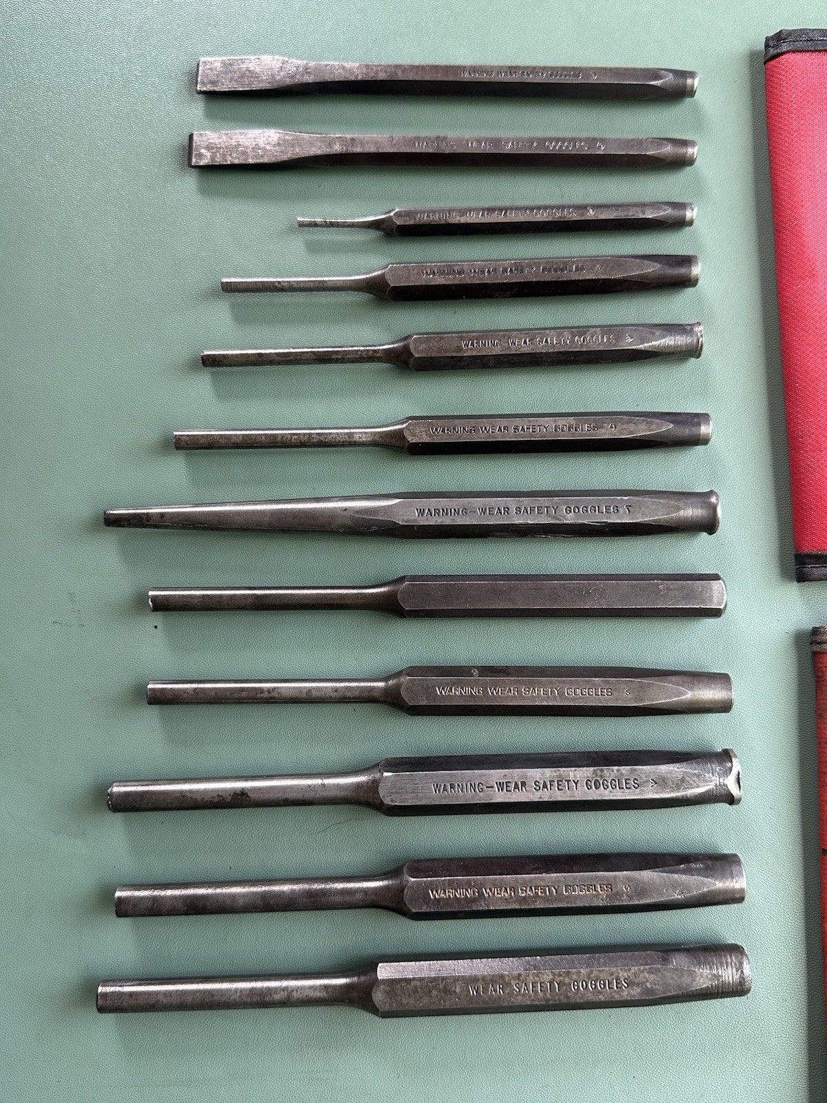 Snap-on Tools Lot of 12 Center Punches Chisels Vintage PC PPC 3/32 – 5/16″