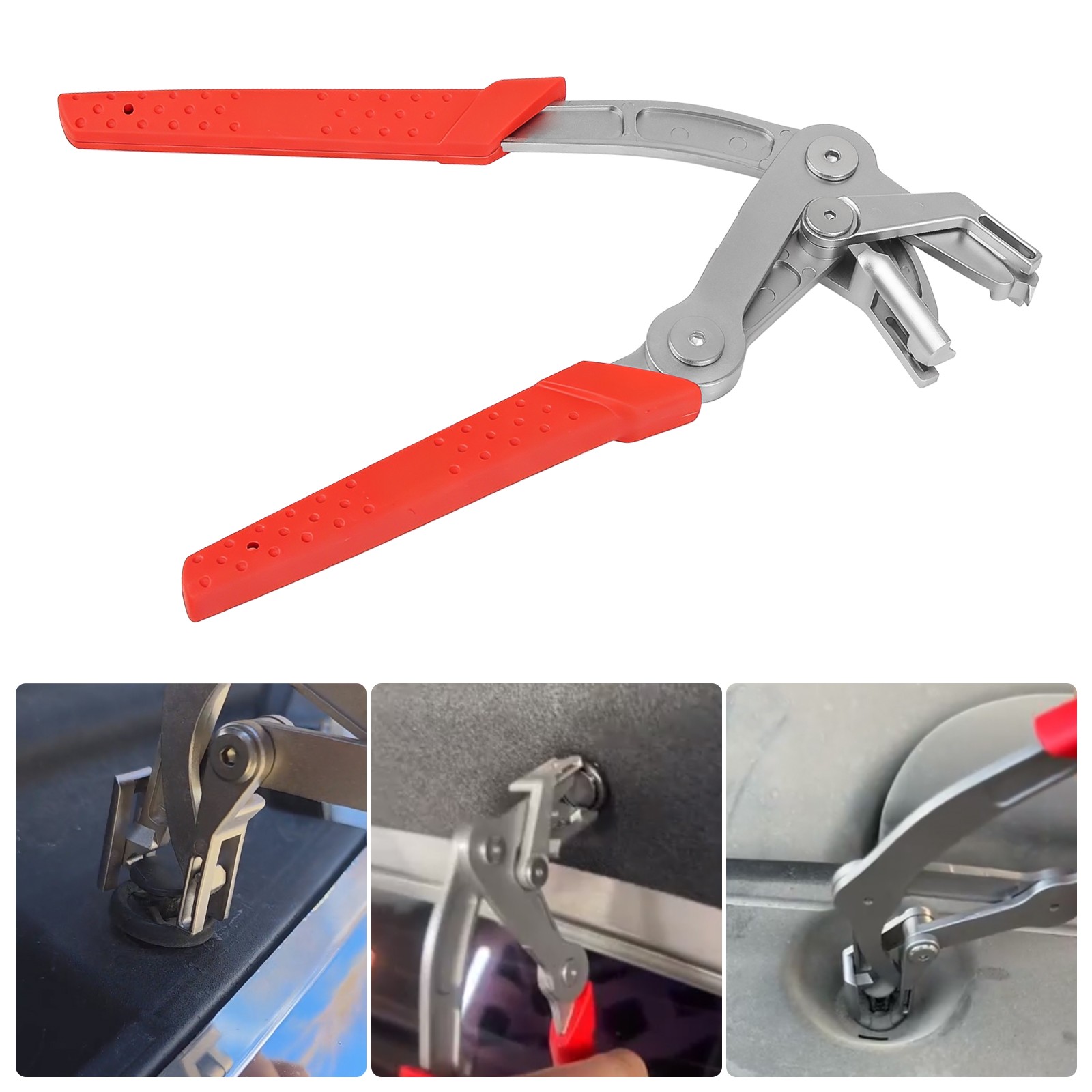 Car Clip Removal Pliers Steel Spring Loaded Fastener Remover Tool for Auto Trim