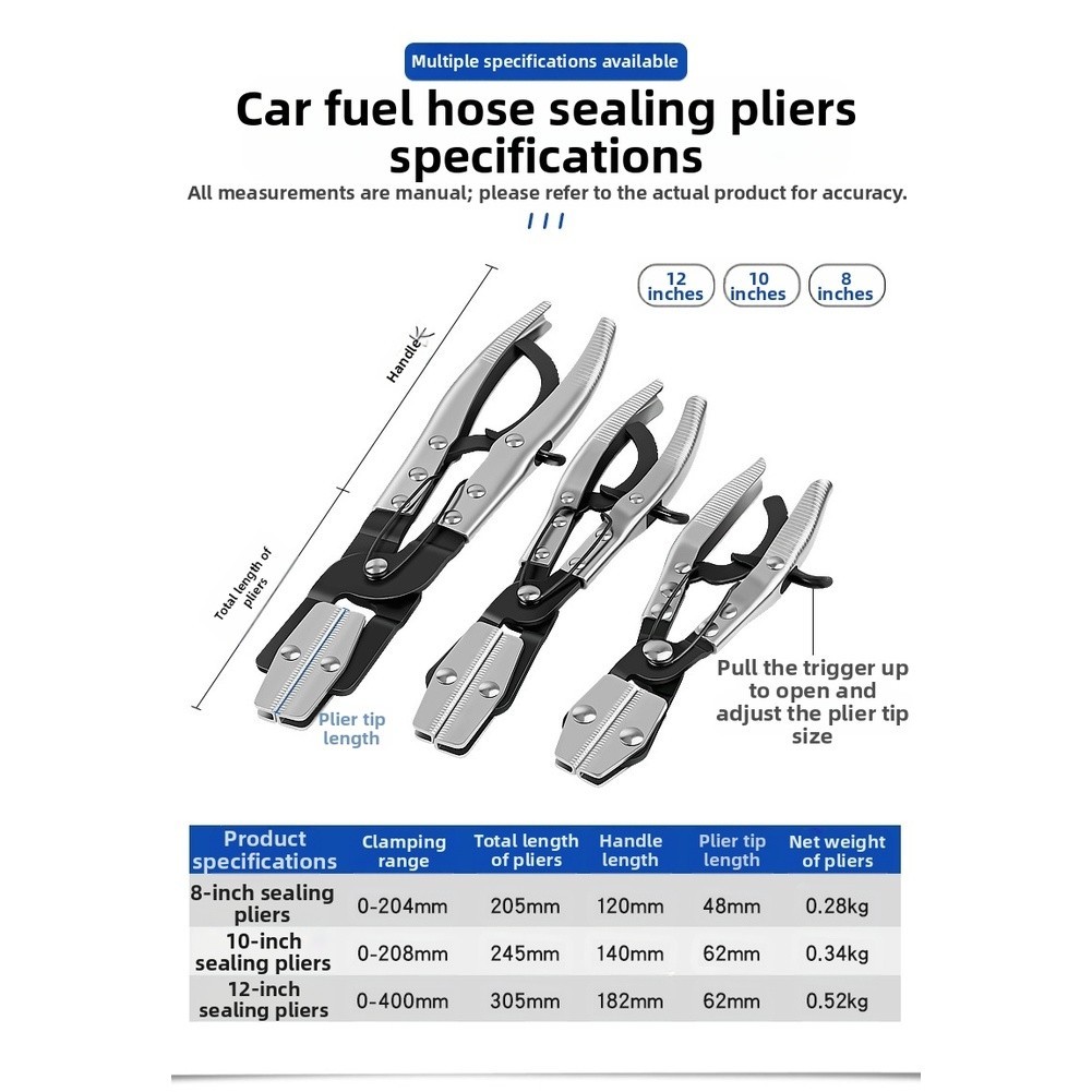 Quick Shutoff Automotive Tubing Hose Clamp Tool Sealing Pliers Multiple Sizes
