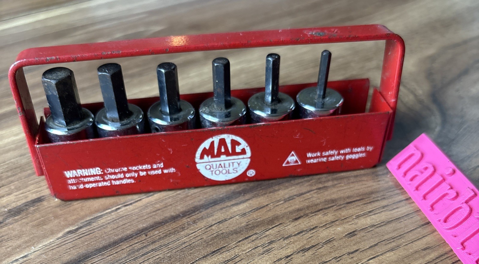 MAC Hex Sockets SAE x6 w/ Carrier 3/8, 5/16, 1/4, 7/32, 3/16, 1/8 USA 3/8” Drive
