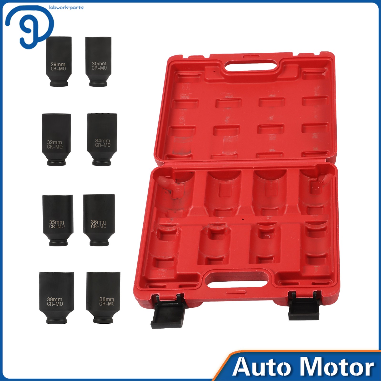 8Pcs 1/2″ Drive Deep Spindle Axle Nut Impact Socket Set 12 Point