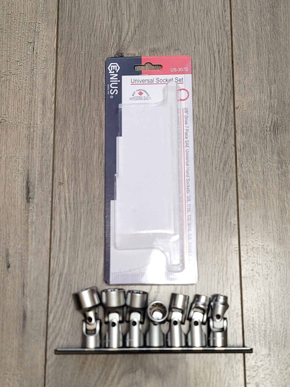 Genius Tools PRO 7pc 3/8″dr 12pt SAE Universal / Flex Socket Set #US-307S