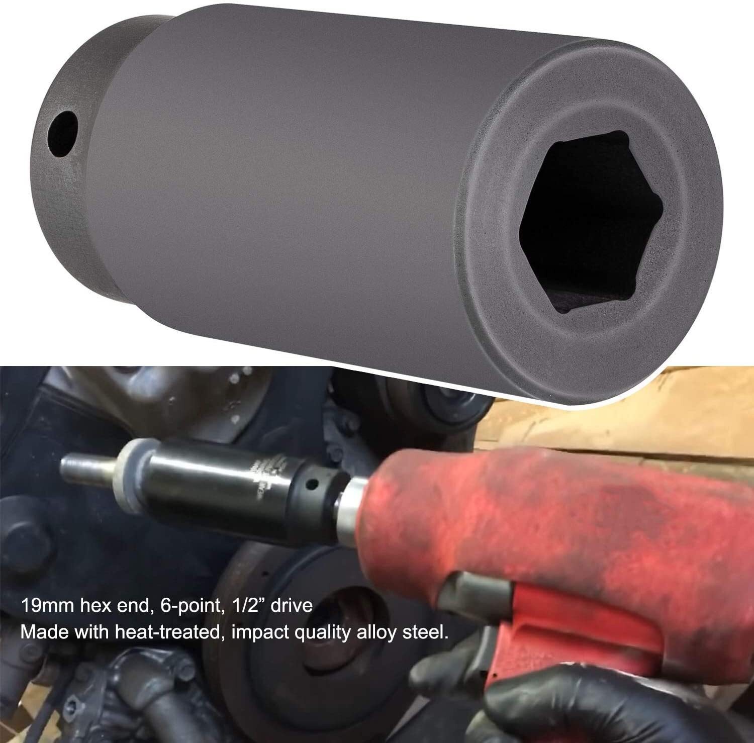 77080 19 mm Harmonic Balancer Socket Tool for Honda Engines (Heavy Steel)