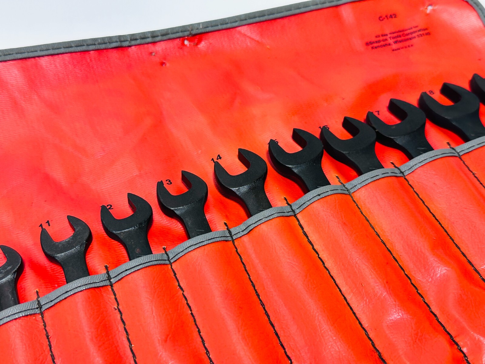 Snap-On USA 14pc Metric GOEXM Industrial Short Combination Wrench Set – 6mm-19mm