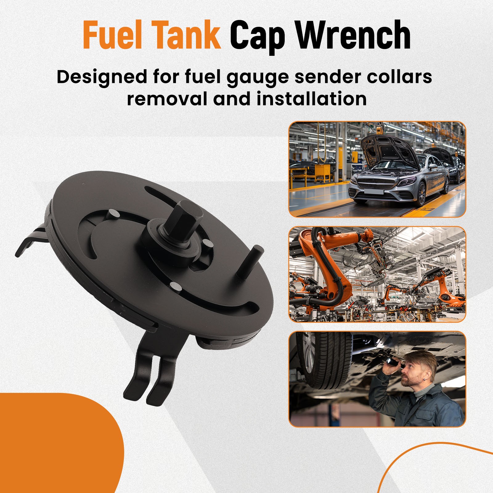 Adjustable Cap Tool for Vehicle Fuel Gauge Ring 100-170mm Steel Heavy Duty