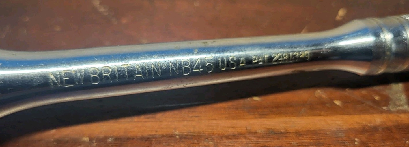 New Britain 3/8″ Drive Ratchet NB-45 Knurled Handle USA NICE