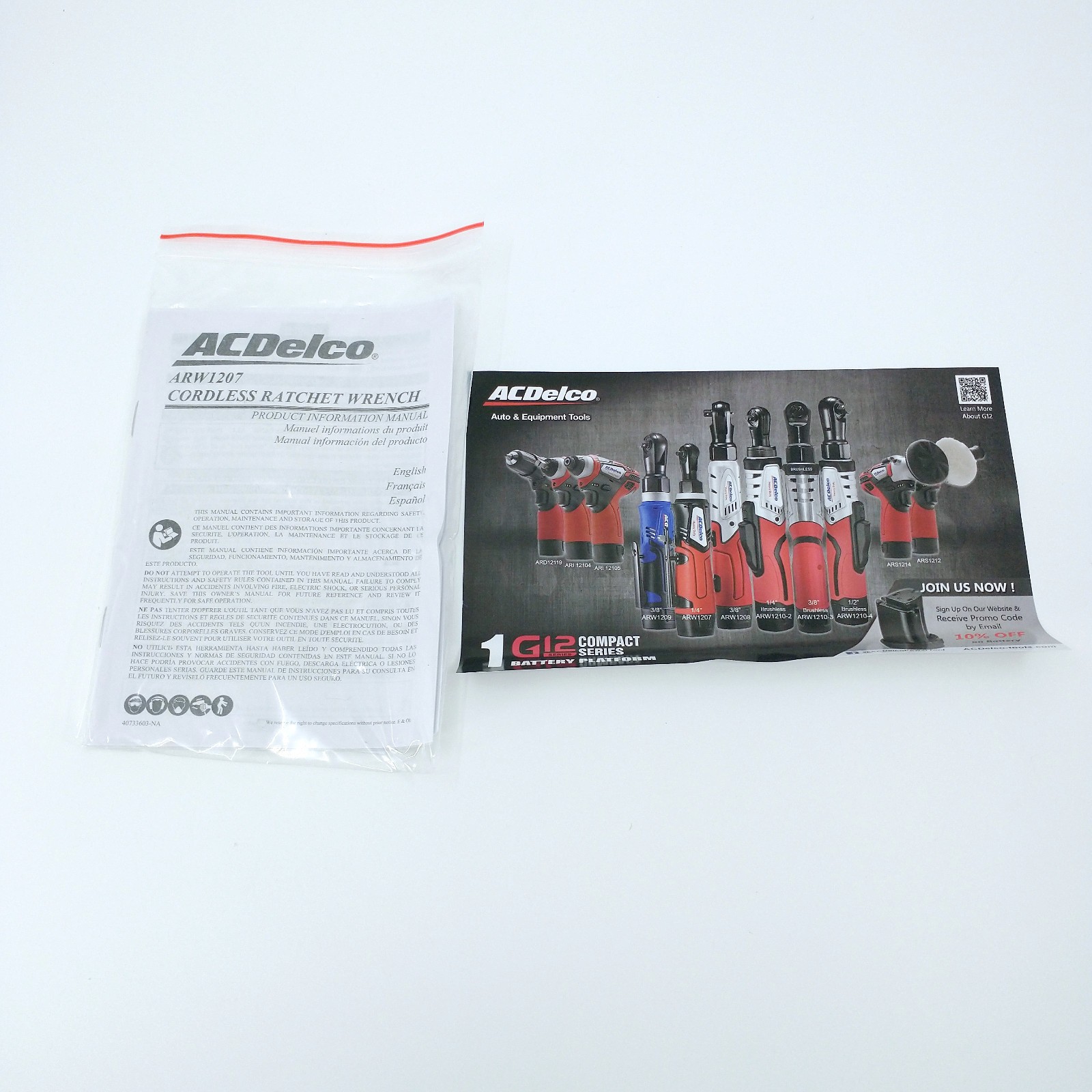 ACDelco ARW1207 Li-ion 12V 1/4″ Ratchet Wrench 30 ft-lbs Torque