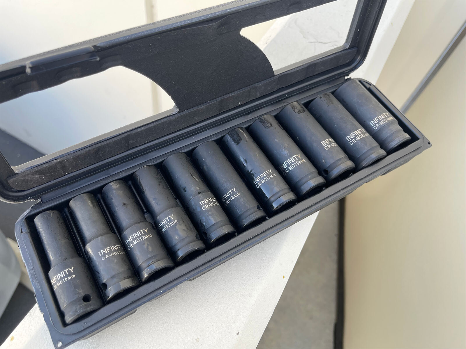 12PC 1/2″ Dr. Deep Impact Metric Socket Set 6 Point 10mm – 24 MM W/ CASE