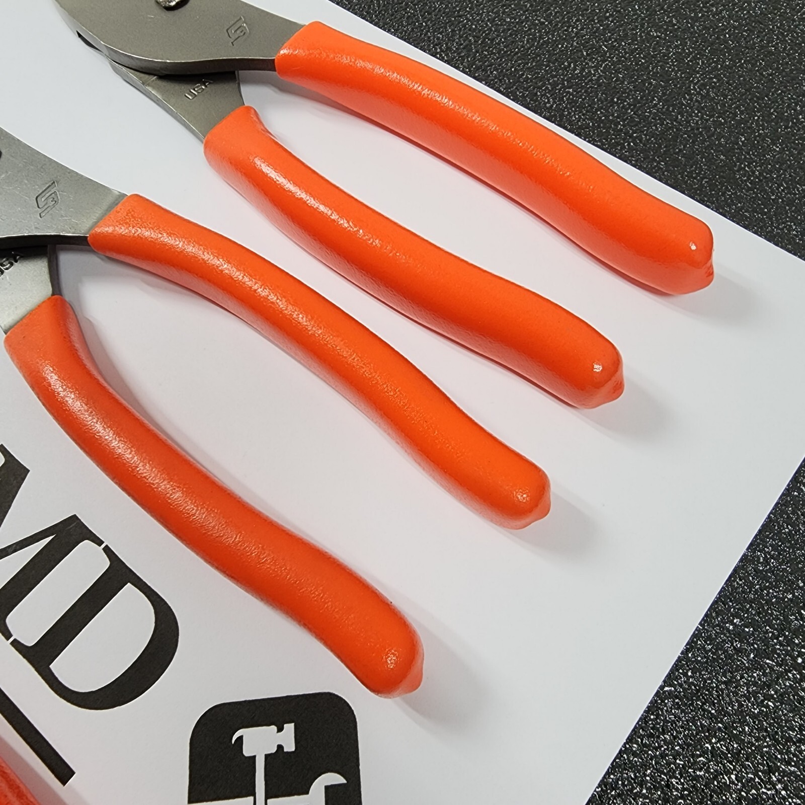 Snap-on Tools USA NEW STYLE ORANGE 3pc Soft Grip Plier Lot Set PL347ACF LN47ACF