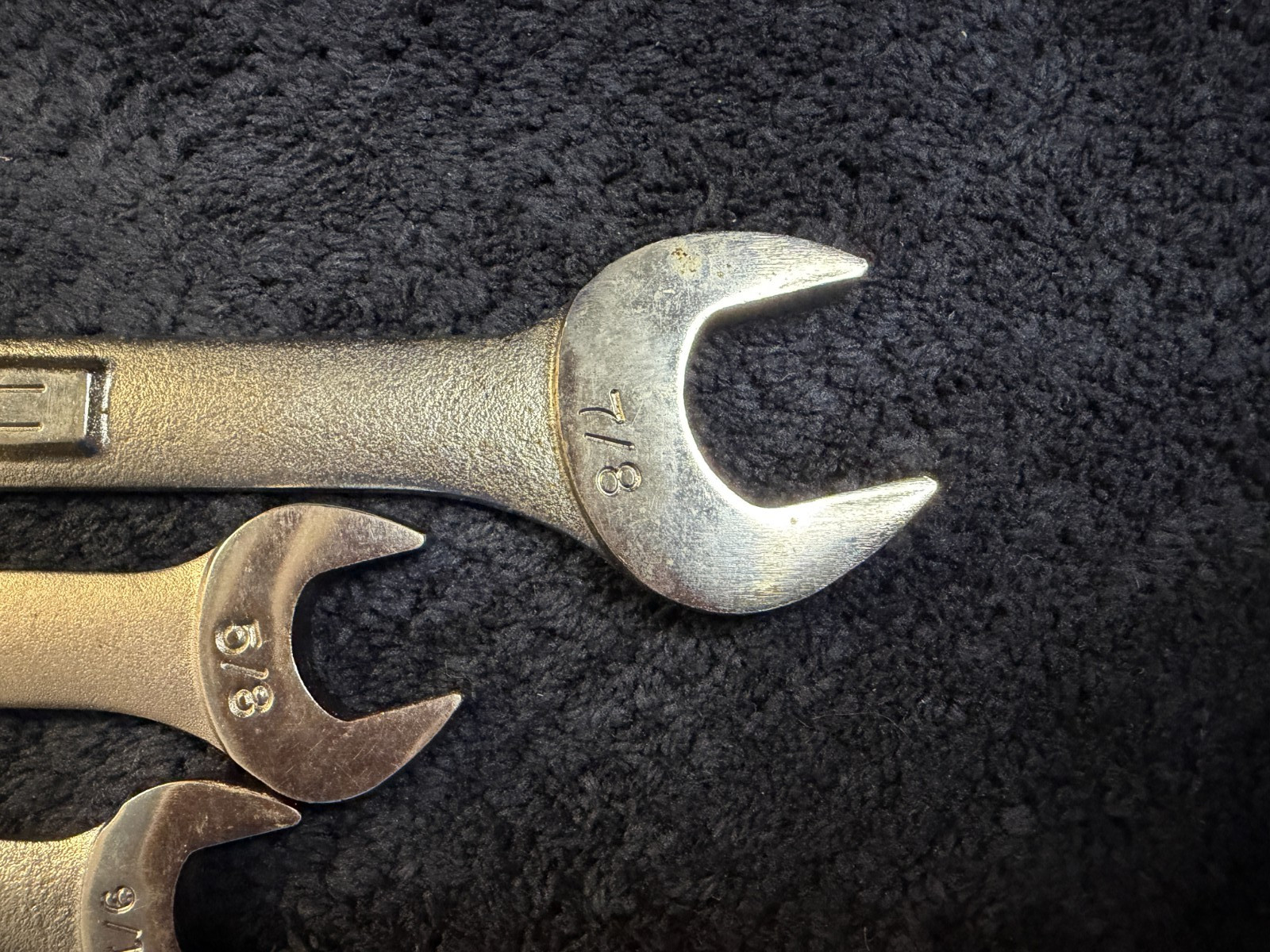 4 – Vintage Craftsman 6-Point VA SAE Combination Wrenches 7/8 5/8 9/16 7/16