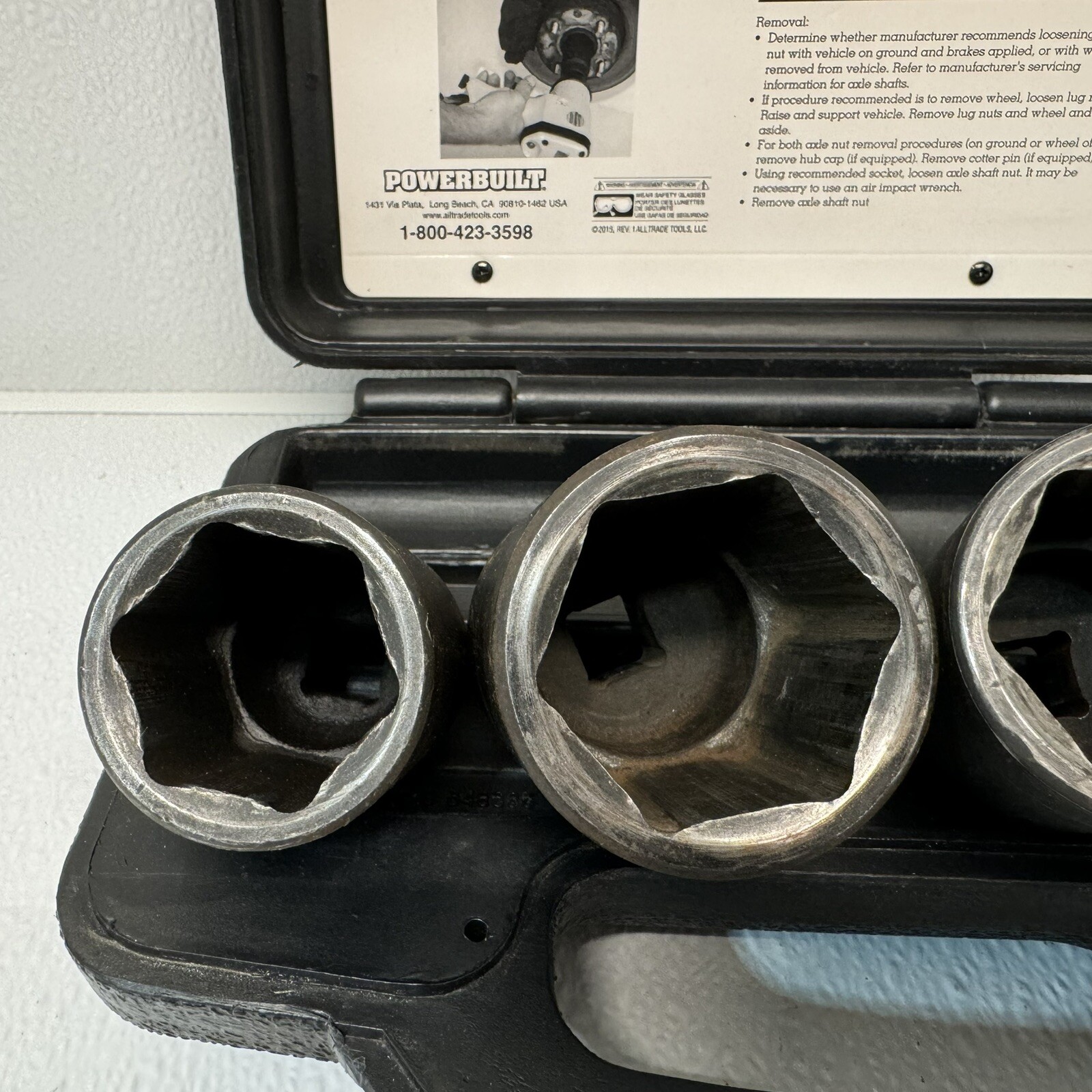 Powerbuilt 4 Piece Axle Nut Socket Set 648635