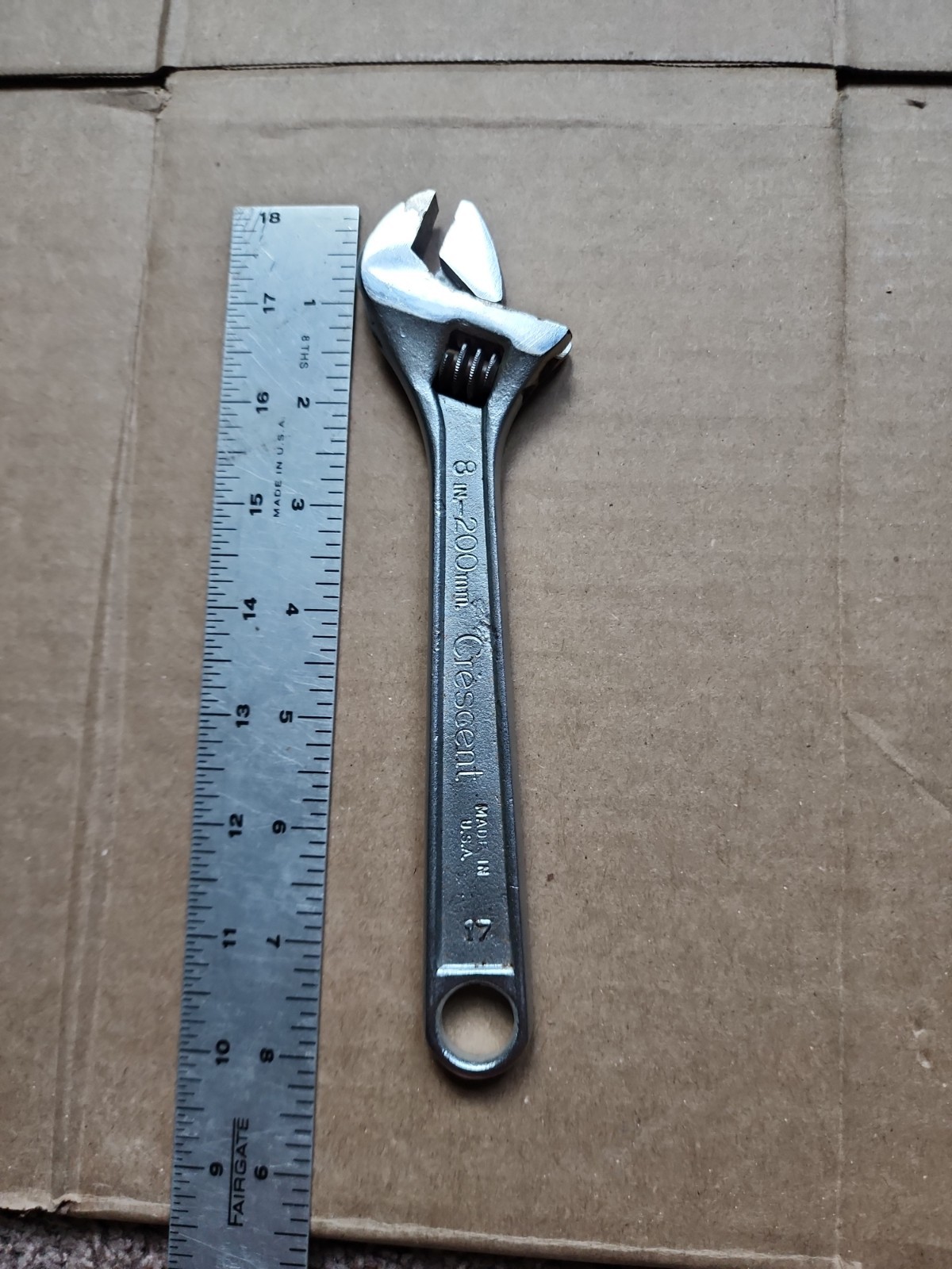 8in.- 200mm. Cresent Adjustable Wrench Made In U.S.A
