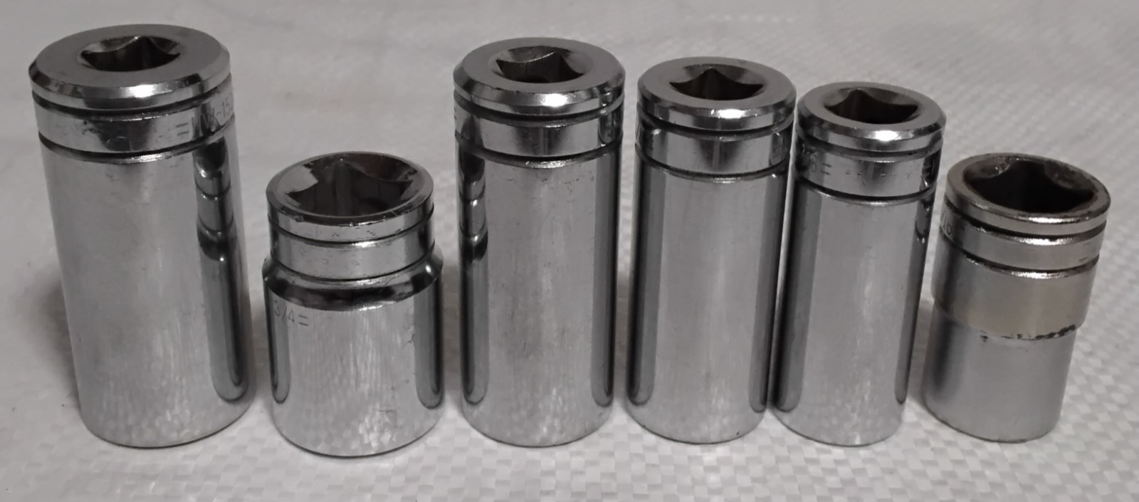 (6) Blackhawk 4-3/8″ Drive Deep 2-1/2″ Dr Standard 6 Point Socket Lot USA