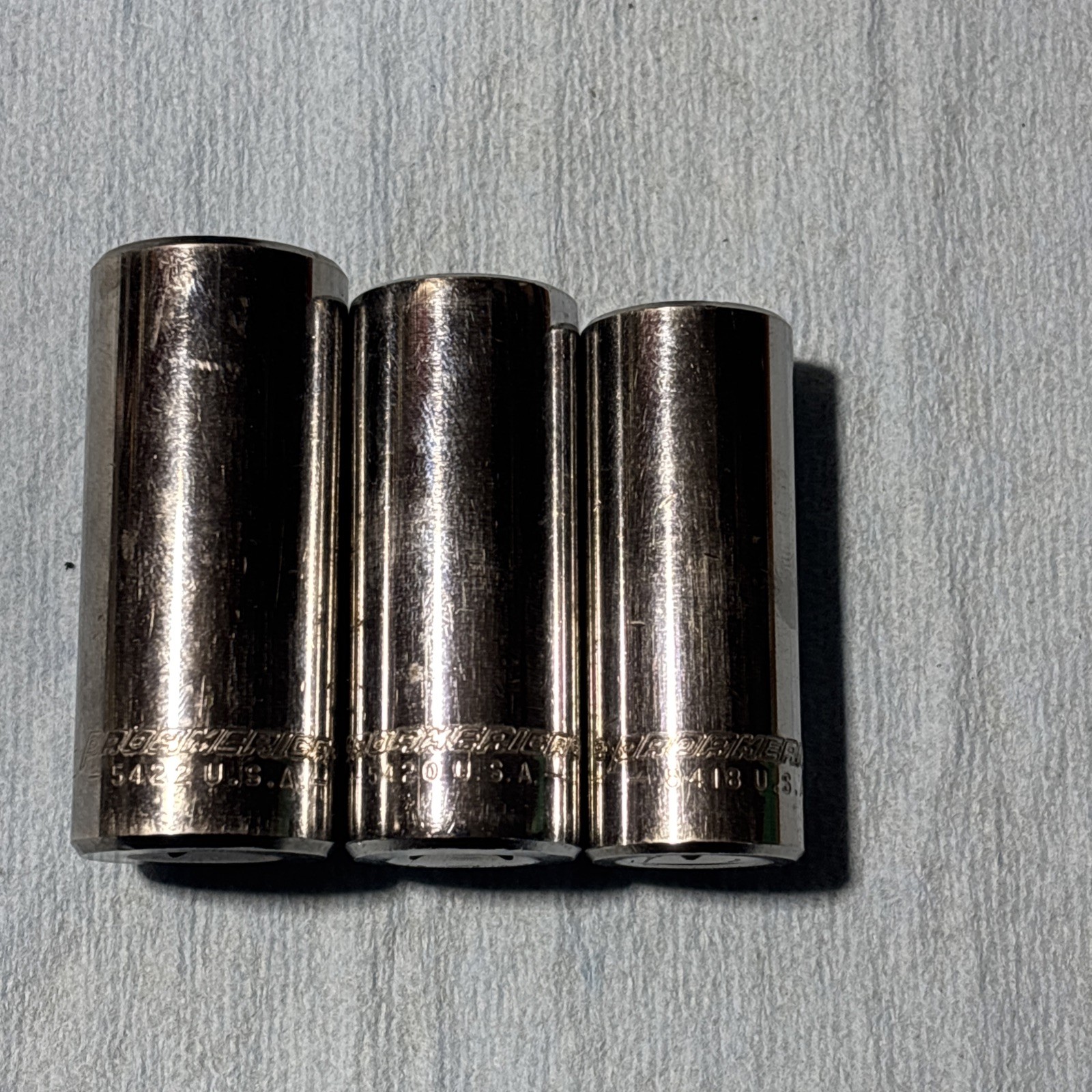 PROAMERICA USA 3/8” Drive 6 Point Socket Lot (3) USA