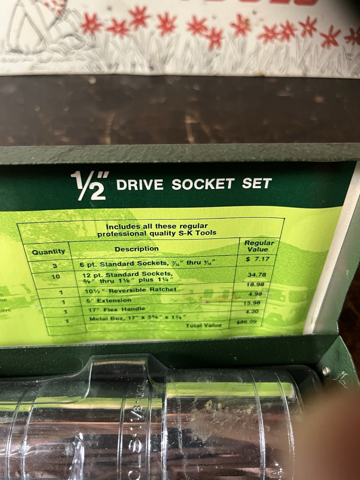NOS SK Professional Tools 1/2″ Drive 16 Piece Socket Set (No. 4116) Excellent