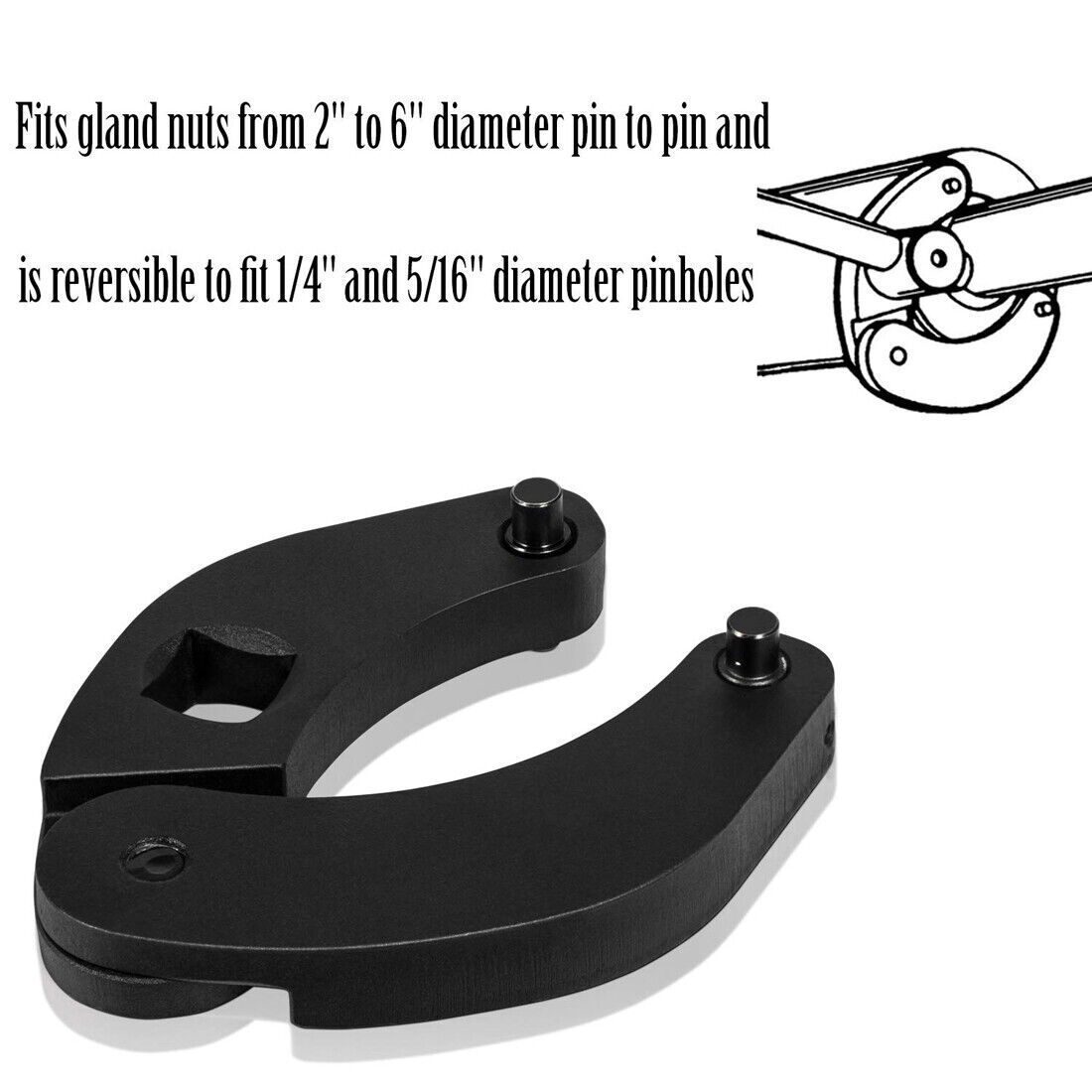1266 Adjustable Gland Nut Wrench Spanner Fit 2″ – 6″ Pin for Hydraulic Cylinders