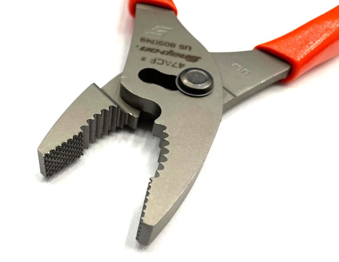 New Snap-on™ 7″ long Orange Vinyl Grip Combination Slip Joint Pliers 47ACFO