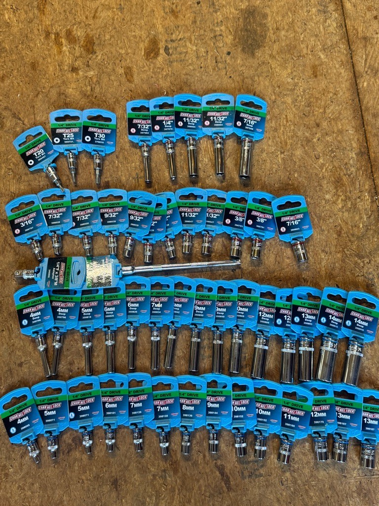 Channellock 1/4″ & 3/8″ Socket Lot 50+ Pieces New- Metric, SAE, Torx, Hex