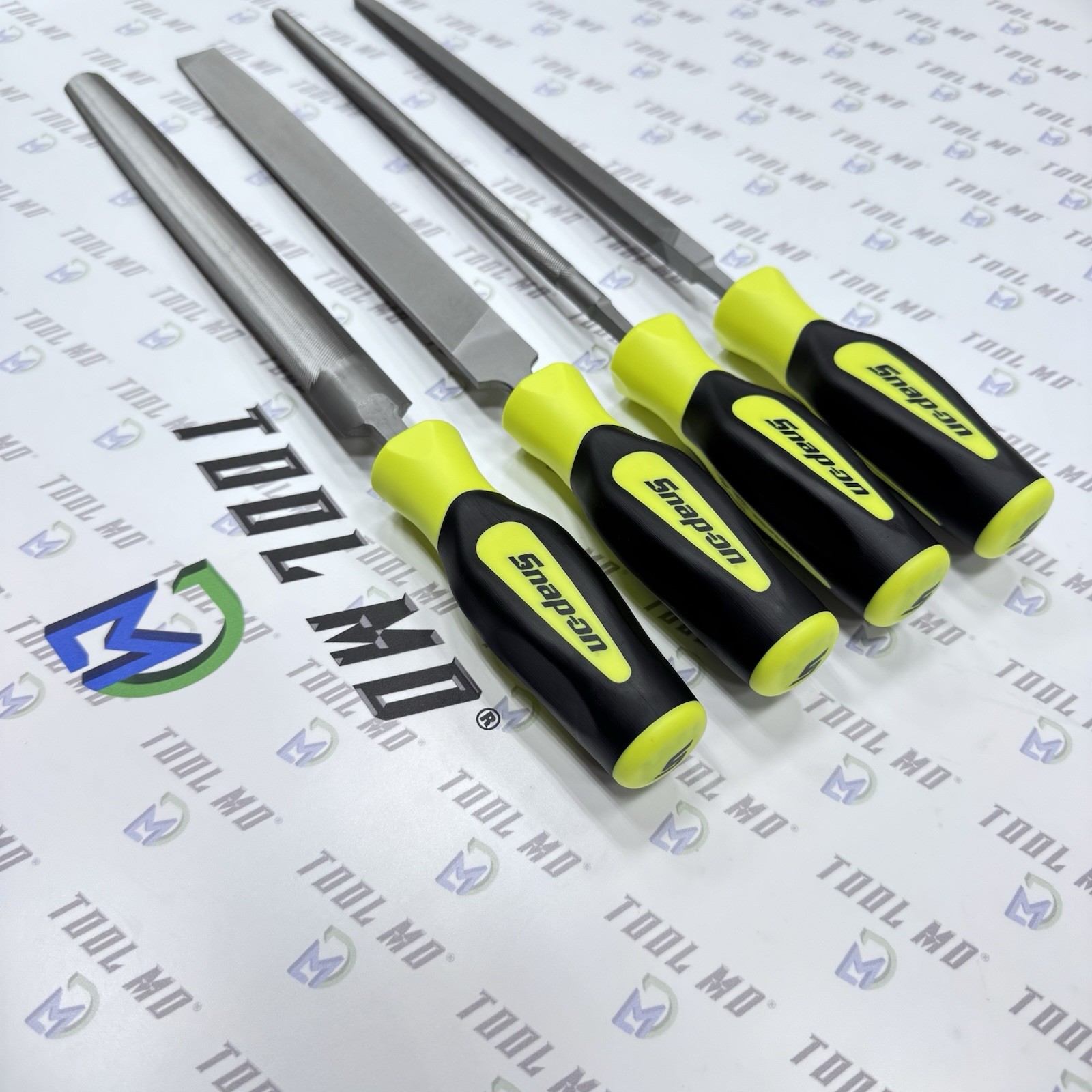 Snap-on Tools PORTUGAL NEW 4-Piece HI VIZ YELLOW Mixed File Set SGHBF600AHV