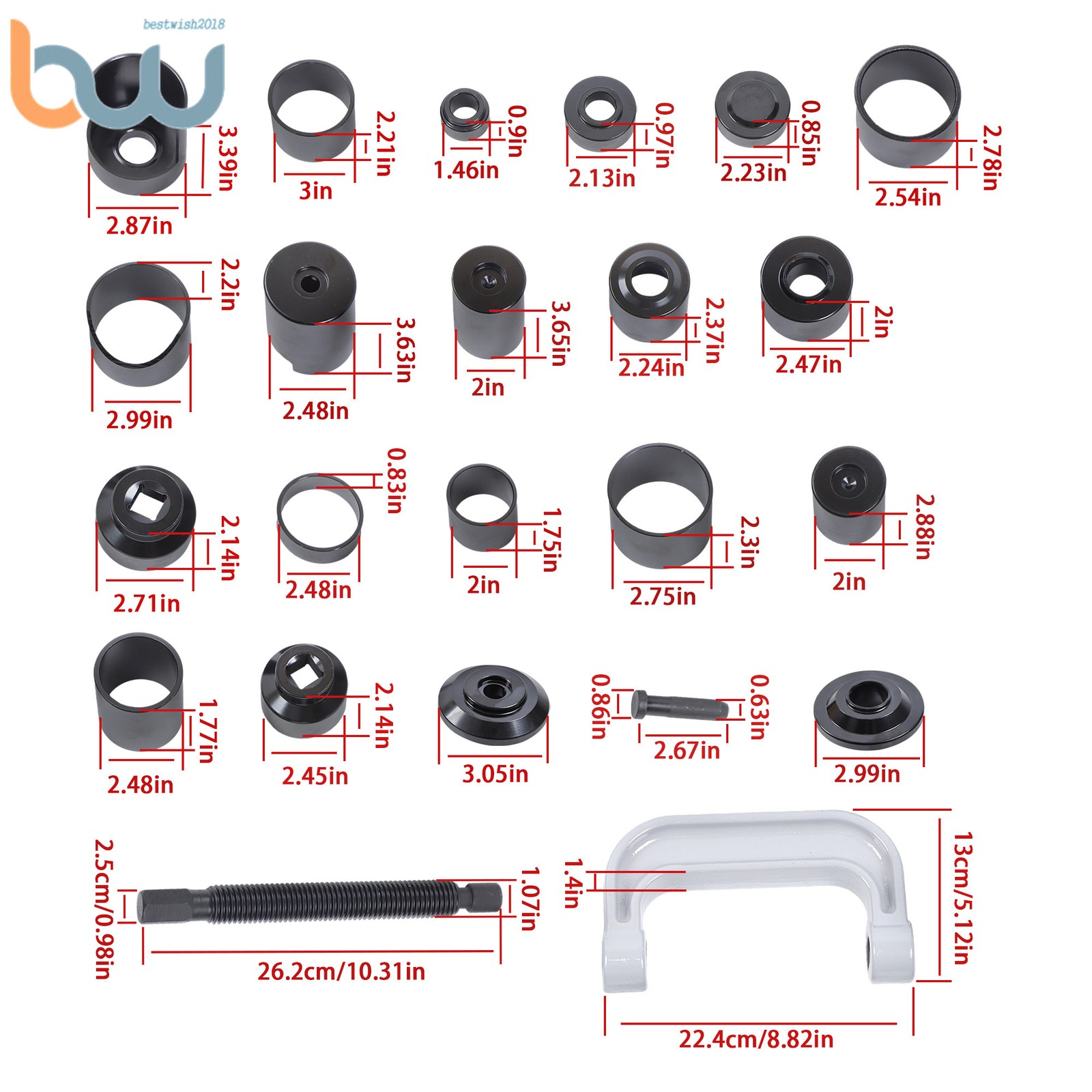 Heavy Duty 23 Pcs Ball Joint/U-Joint Service Press Set Removal Tool Kit