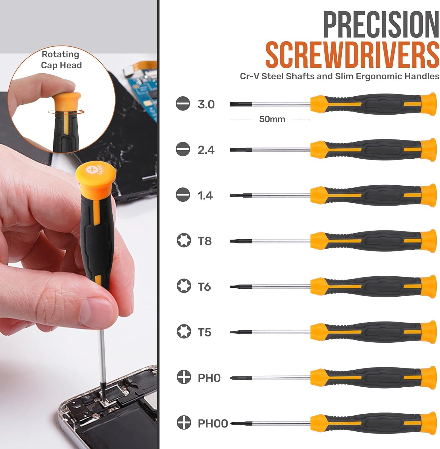 73pc Magnetic Screwdriver & Hex Torx Screw Bit Set Precision Extension Handle US