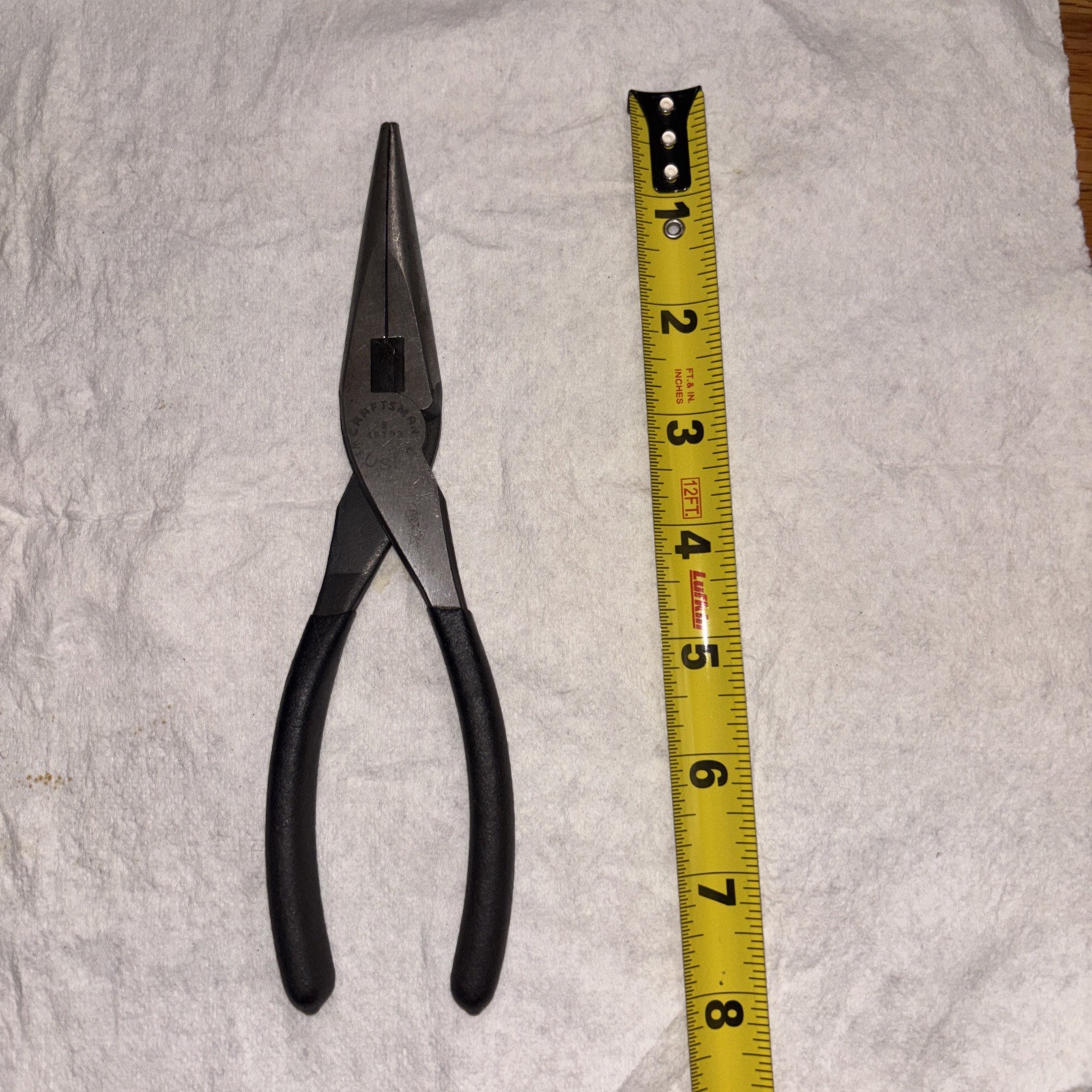 CRAFTSMAN 45103 Long Needle Nose Pliers Black Soft Grip Handles USA WF AF 8″