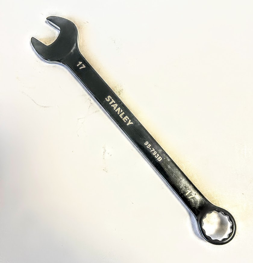Stanley 17mm x 17mm Black Chrome Combo Wrench 12pt – 95-793B – Free USA Shipping
