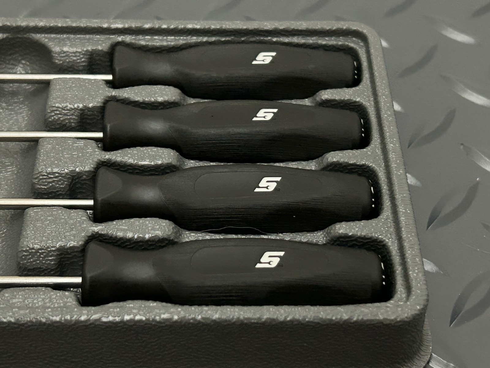 Snap-on Tools USA NEW 4pc BLACK Soft Grip Miniature Pick Set SGASA204CBK