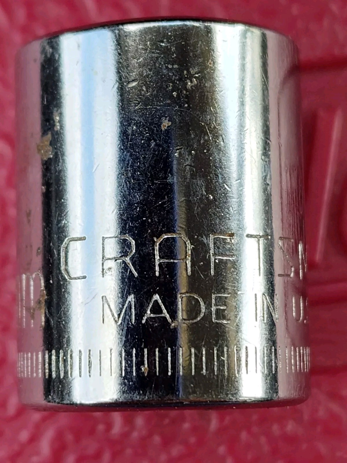 Craftsman 80 Year USA 14mm 12 Point 3/8″ Drive Socket 44305 Inv -G2-(km)
